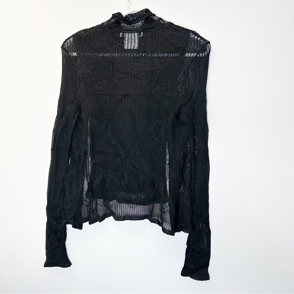 Christian Dior Boutique Set Black Cardigan Sleeveless Turtleneck cowl top Size 8